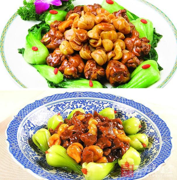 板栗烧菜心