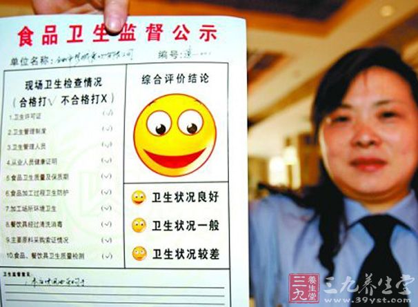餐饮单位量化分级保食安 哪家餐馆安全请看笑脸图片