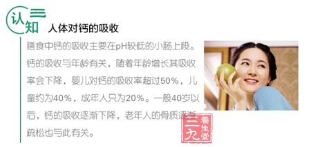 认知三 人体对钙的吸收