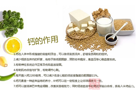 钙在人体中形成强健的骨骼和牙齿,可以降低骨质流失,舒缓骨质疏松的症状 6