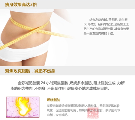 结合左旋肉碱、茶多酚、维生素B6等成分 8