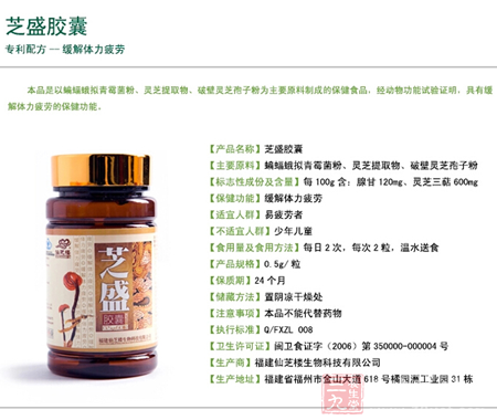 专利配方——缓解体力疲劳 1