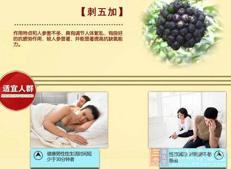 作用特点和人参差不多,具有调节人体紊乱 5