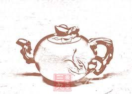 壶盖处有桃叶迎风飞扬,大有托着小桃乘风而去、飘飘成仙之势.