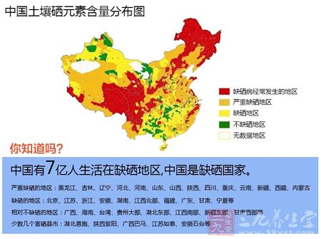 中国土壤硒元素含量分布图