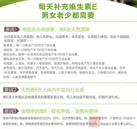 每天补充维生素E男女老少都需要 每天补充维生素E男女老少都需要