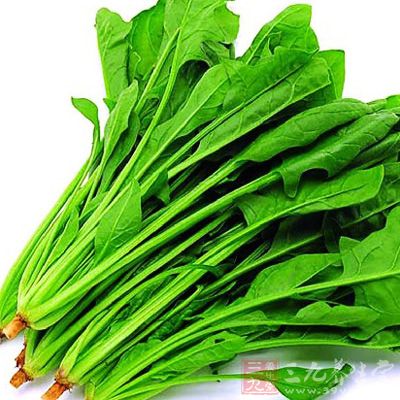 菠菜:味甘性凉,能润燥养肝,益肠胃,通便秘 菠菜:味甘性凉,能润燥养肝,益肠胃,通便秘