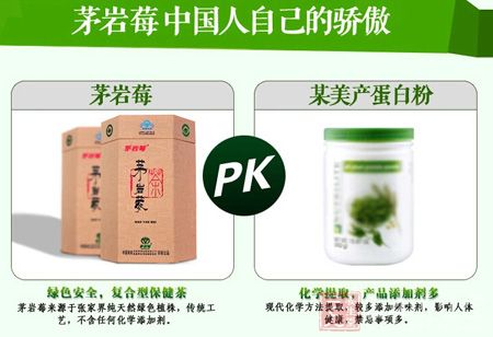 茅岩莓PK某美产蛋白粉 茅岩莓PK某美产蛋白粉