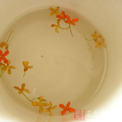 材料：干燥桂花适量、绿茶一包、蜂蜜