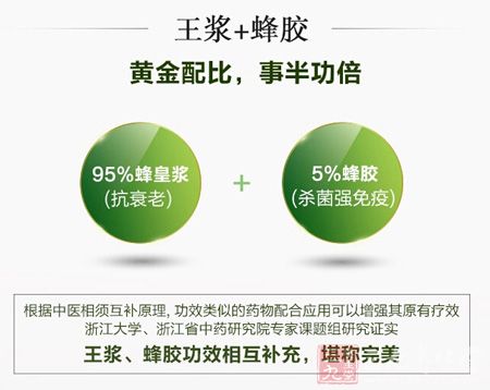 王浆+蜂胶黄金配比，事半功倍