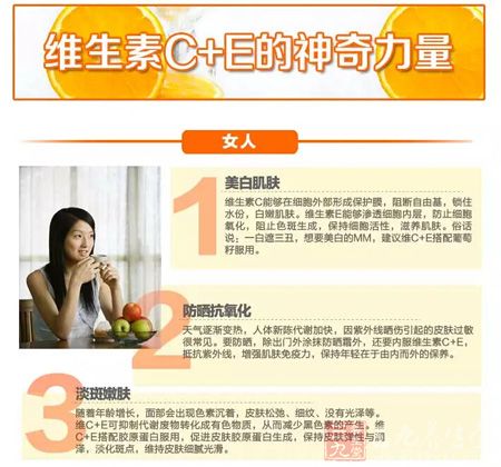 维生素C+E对女人的作用 维生素C+E对女人的作用