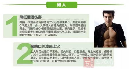 维生素C+E对男人的作用 维生素C+E对男人的作用