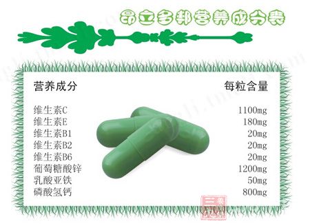 昂立多邦胶囊成分表 昂立多邦胶囊成分表