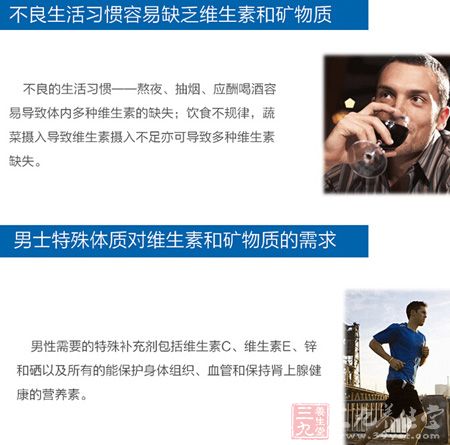为什么男士需要补充多种维生素和矿物质 为什么男士需要补充多种维生素和矿物质
