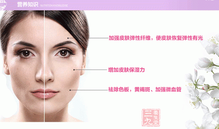 加强皮肤弹性纤维，使皮肤恢复弹性有光