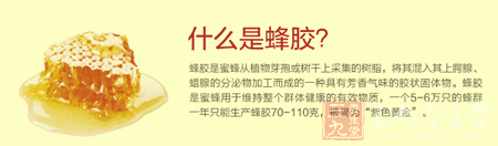 蜂胶是蜜蜂从植物芽袍或树干上采集的树脂