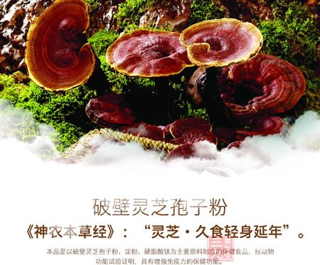 本品是以破壁灵芝孢子粉、淀粉、硬脂酸镁为主要原料制成的保健食品 本品是以破壁灵芝孢子粉、淀粉、硬脂酸镁为主要原料制成的保健食品
