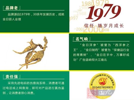 品牌源自1979年，30余年发展历史，成就金日骄人业绩