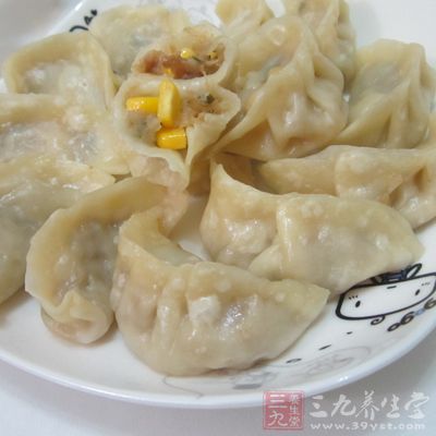 玉米香菇虾肉饺