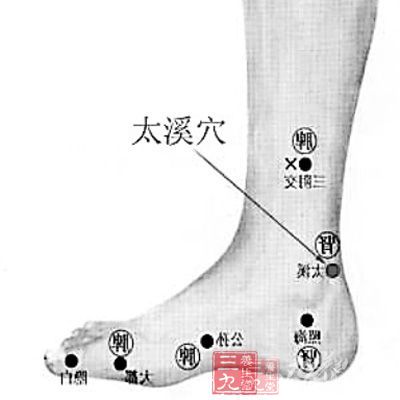 太溪穴位于足内侧