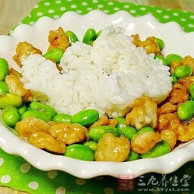 毛豆银杏饭的制作方法