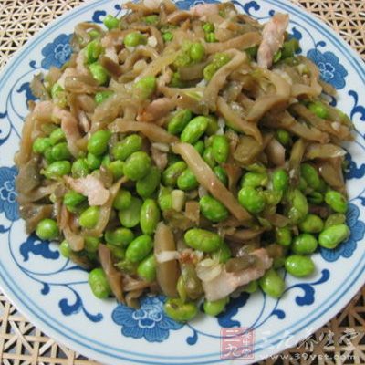 毛豆榨菜肉絲的制作方法