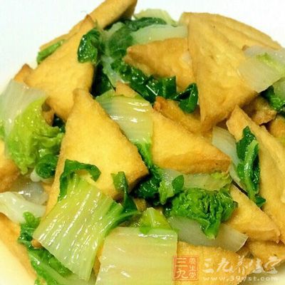 小白菜炒豆腐的制作方法