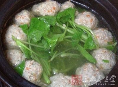 小白菜丸子湯的制作方法