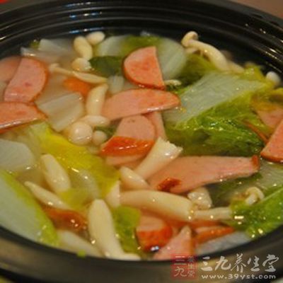 油菜玉菇醬汁湯