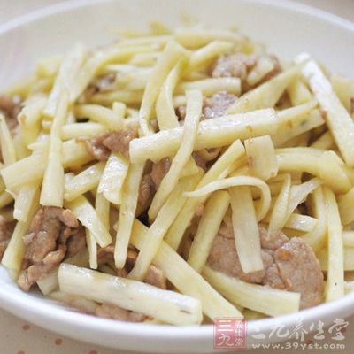 家常茭白炒肉丝的制作方法