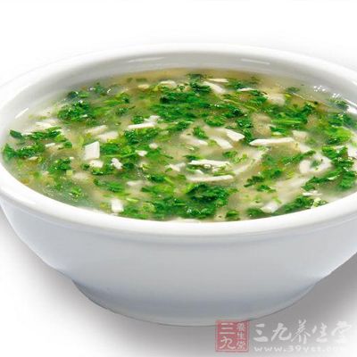 荠菜肉丝豆腐羹