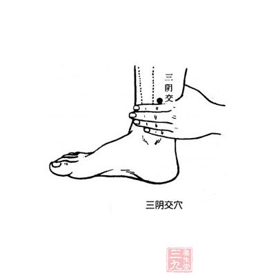 沿著雙腿內(nèi)側(cè)包括三陰交穴回拍到大腿根部