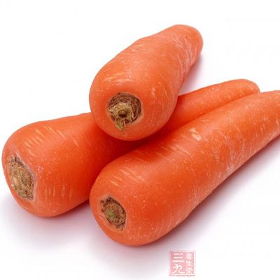 红萝卜：味甘，性平微凉。有健脾化湿，润肠通便之效