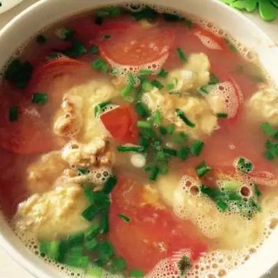 番茄蛋汤,烤面包片 番茄蛋汤,烤面包片