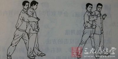 乙方右脚迅速向后退步