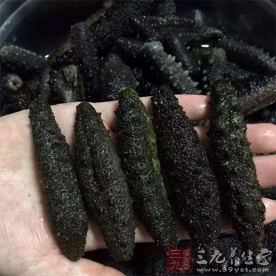 凍海參1包，蔥段適量，鹽適量，雞精適量，料酒適量