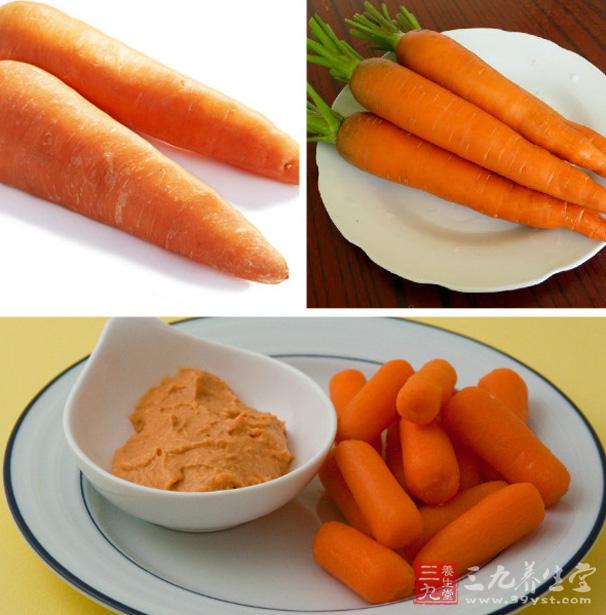 胡萝卜，能增强皮肤的抗损伤能力，还有滋润皮肤的作用