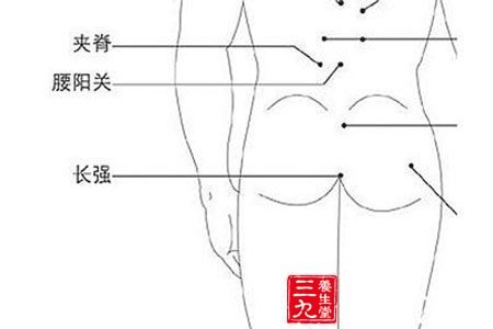 七、治腰疼和痔疮：按摩长强穴