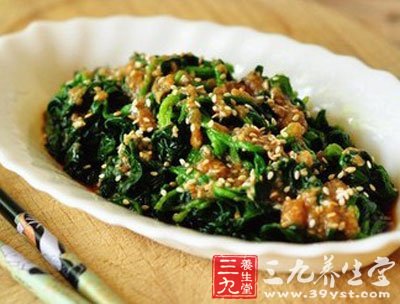 麻油(油食品)拌菠菜常食有效