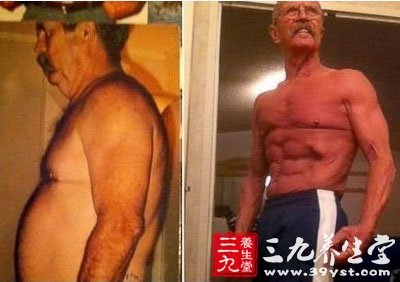 胖老头变肌肉男 64岁
