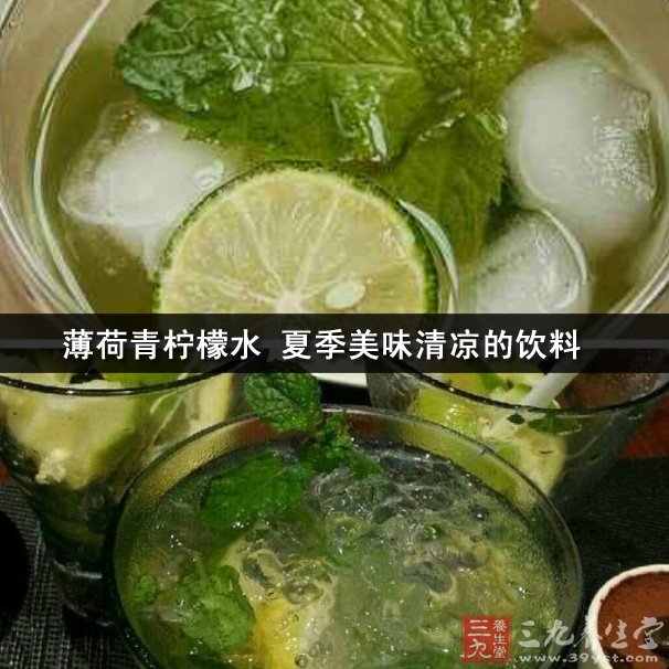 薄荷青柠檬水 夏季美味清凉的饮料