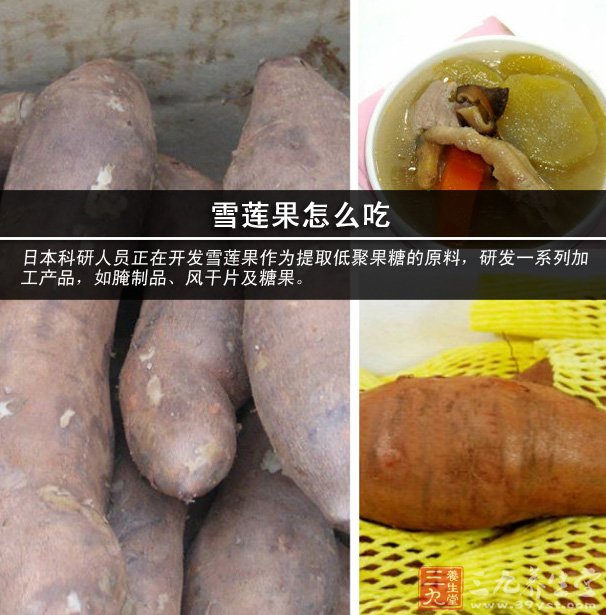 养生堂 养生百科 功效与作用    雪莲果怎么吃      食用方法,既可以