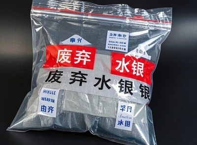 將裝有水銀及清理工具的密封塑料袋，標注好“廢棄水銀”等字樣，按照有害垃圾的處理方式進行丟棄