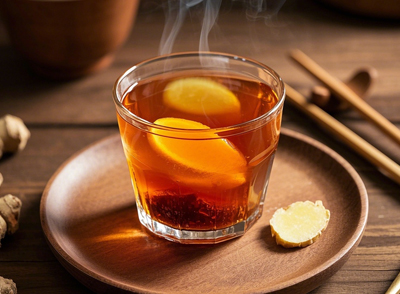 喝一杯生姜水，或者加少量紅糖調(diào)味，能有效減輕惡心感，因?yàn)樯哂泻臀钢箛I的作用