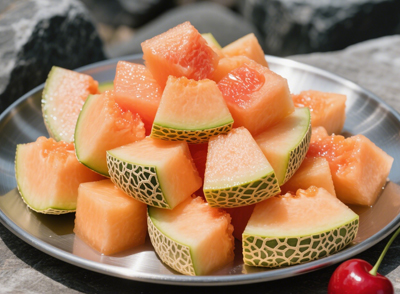 可以在血糖控制穩(wěn)定的情況下，少量食用，并相應(yīng)減少主食的攝入哈密瓜