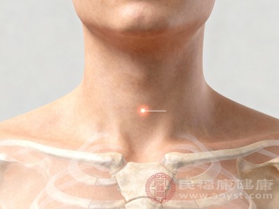 天突穴位于胸骨上窝中央(喉结下方凹陷处)