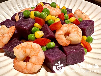 紫薯+虾仁炒杂蔬