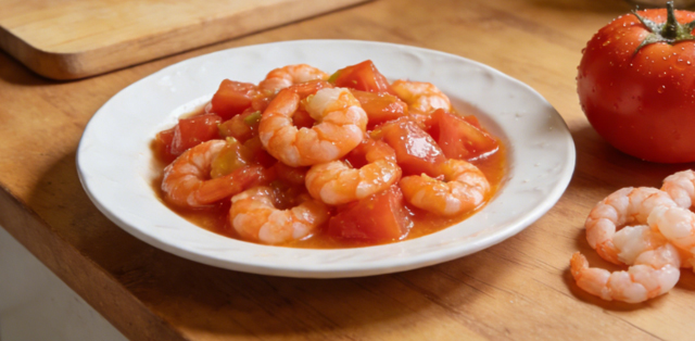 西红柿炒虾仁能吃吗