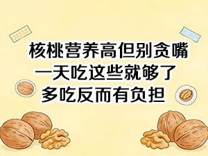核桃营养高但别贪嘴 一天吃这些就够了 多吃反而有负担 核桃营养高但别贪嘴 一天吃这些就够了 多吃反而有负担
