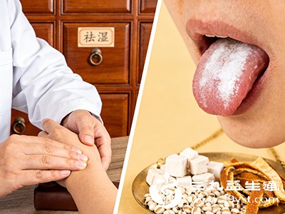 舌苔厚腻，边缘有齿痕